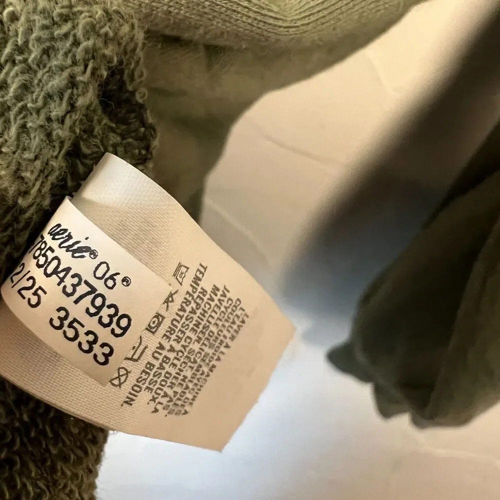 Aerie Olive Oversized Boho Pullover Sweatshirt Soft Lounge Earthy Cozy Size L - Picture 9 of 9